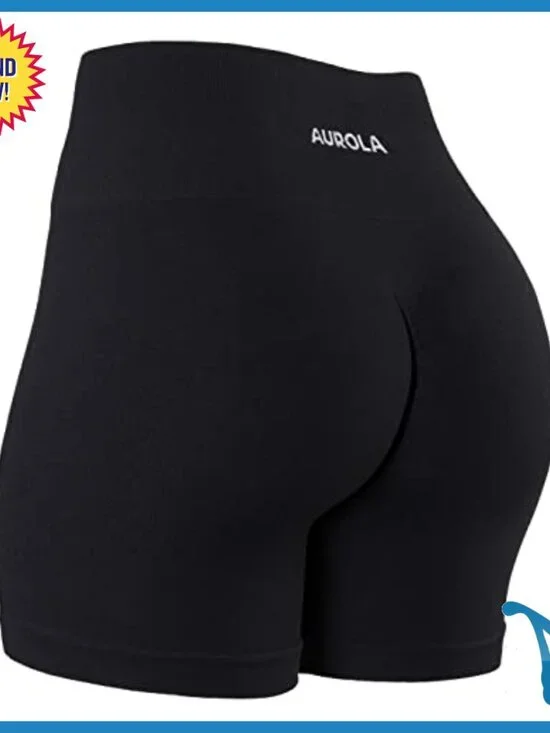 High Waist Tummy Control Workout Shorts Seamless Ribbed Activewear